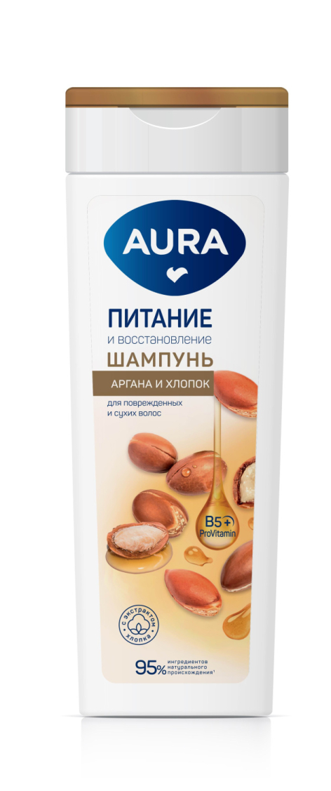 Шампунь AURA 380мл. жен. Питание и восстановление (8)