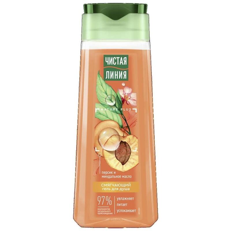 Гель для душа Чистая линия 250мл. Смягчающий Персик и миндаль (12)