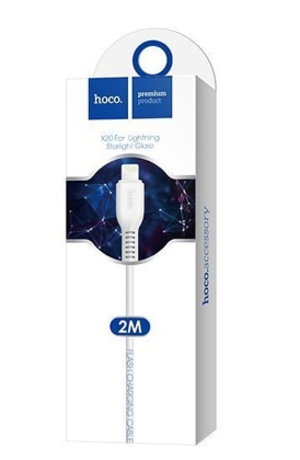 Кабель USB для iPhone Lightning 2м 2,4А белый X20 Flash HOCO