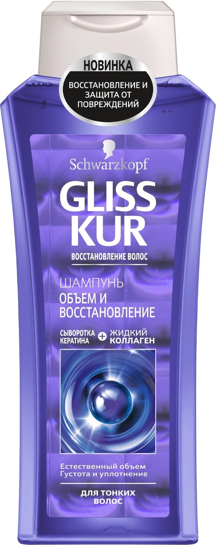 Шампунь Gliss Kur 400мл. Объем и восстановление