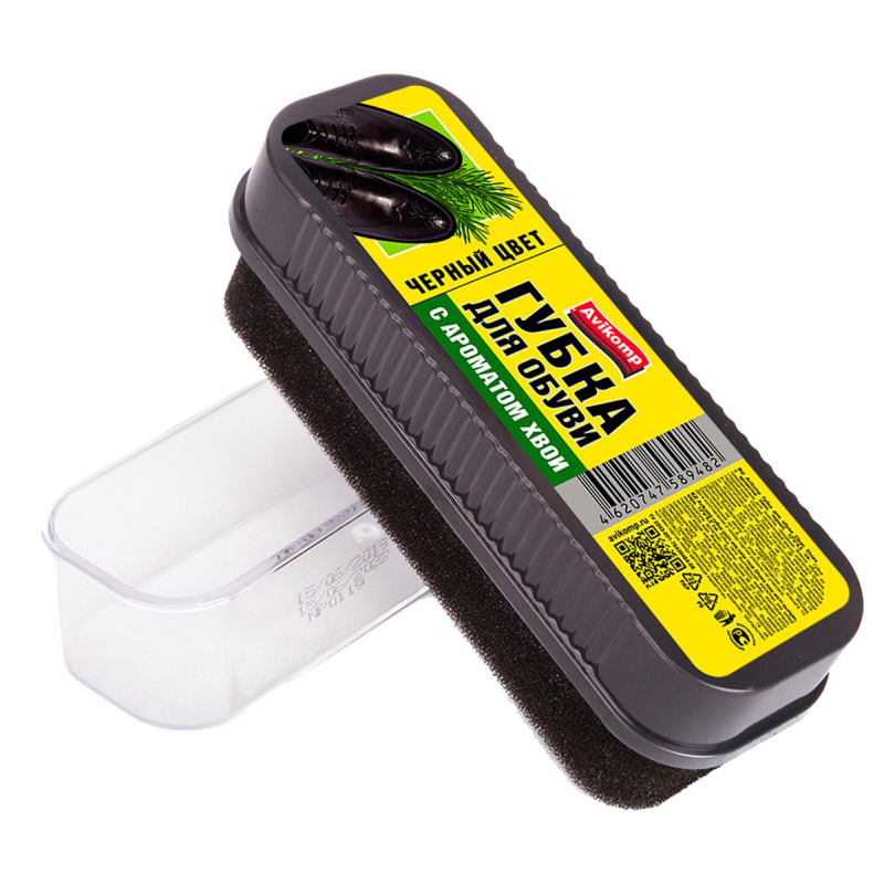 Губка для обуви Clean shoes черная аромат хвои (24)