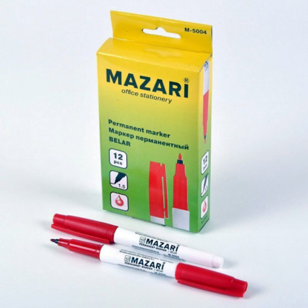 Маркер красный Mazari Belar 1,5мм. (уп.12)