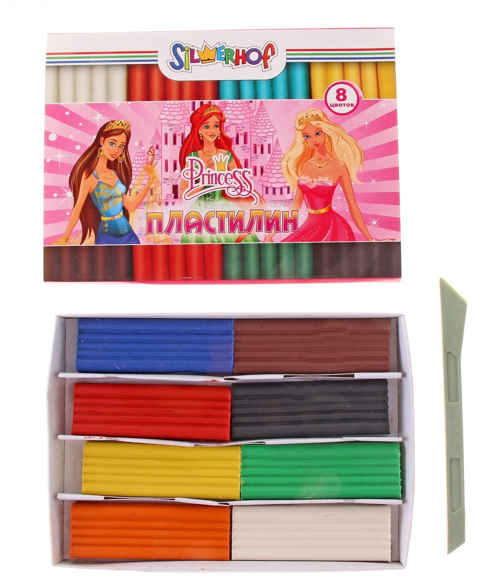 Пластилин 8цв. Silwerhof 160гр. Princess
