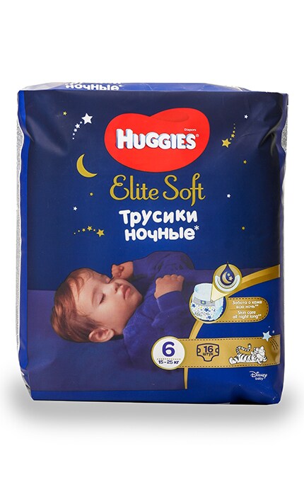 Подгузн.-трусики Huggies Elite Soft --6-- 16шт. 15-25кг. junior
