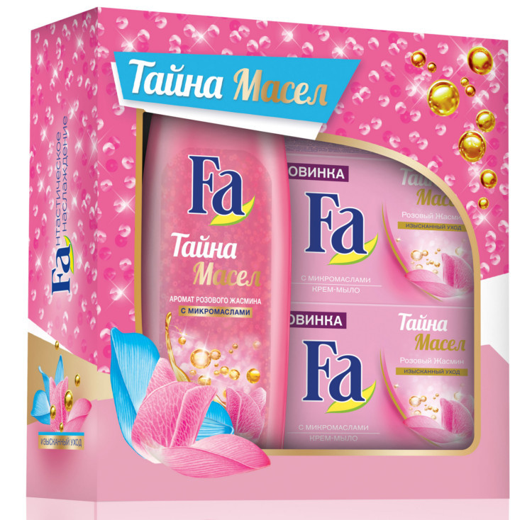 ПН/ЖЕН. Fa Тайна Масел (гель для душа + крем-мыло 2 шт.)