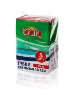 Губки д/посуды 5шт. Guten Tag Макси (72)