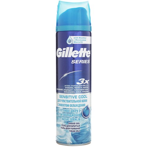 Гель д/бритья Gillette 200мл. Sensitive Cool бережное охлаждение с ментолом