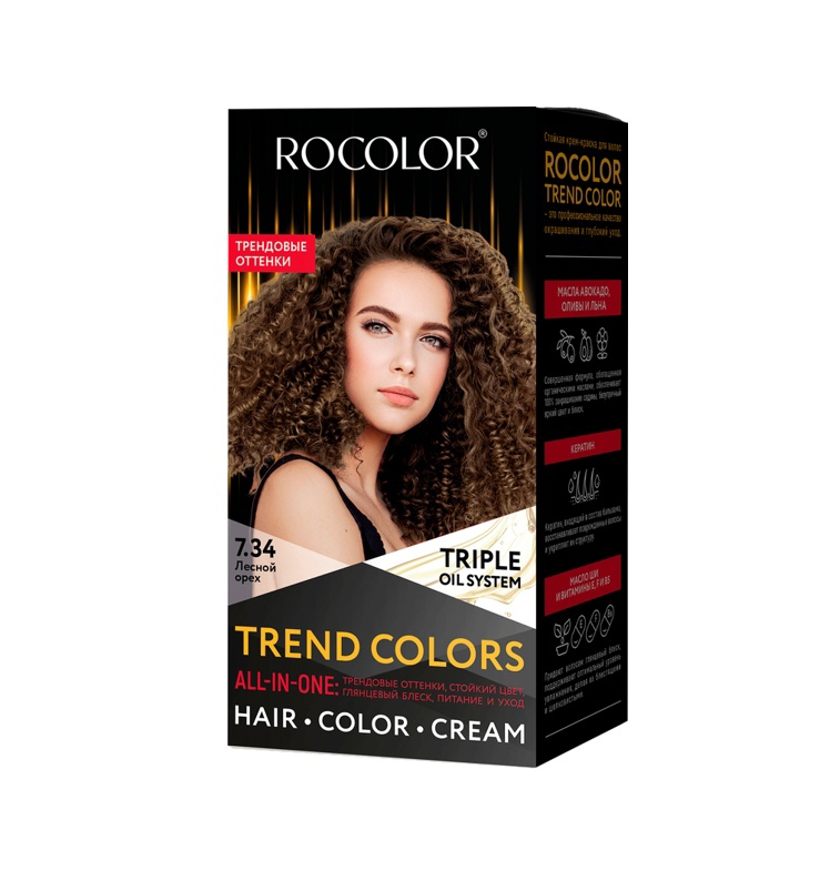 Краска д/волос Роколор Trend Color 7.34 Лесной орех (6)
