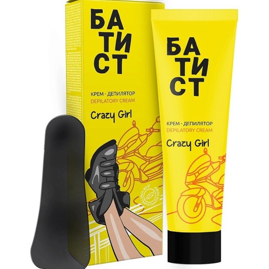 Депилятор-крем Батист 100мл. Crazy girl Для чувств. кожи (уп.9)