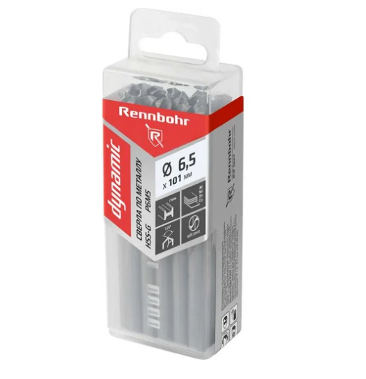 Сверло по металлу 6,5*61/101мм Rennbohr Dynamic HSS-G (уп.20)