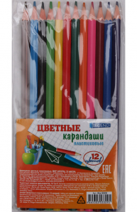 Набор цв. карандашей 12цв. TM"Legend" пласт.Мир Школы