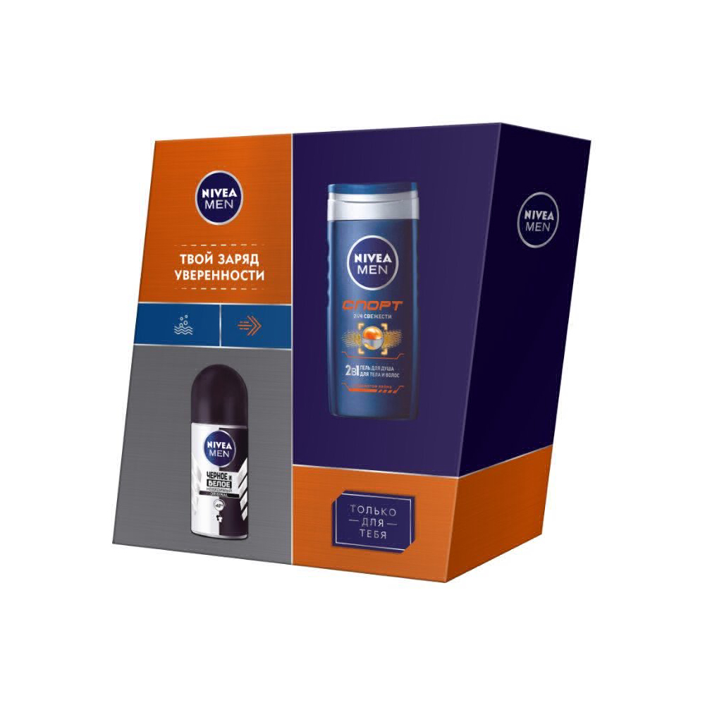 ПН/МУЖ. Nivea Спорт (Гель д/д Спорт 250мл.+Дез. невид. д ч/б 50мл.)