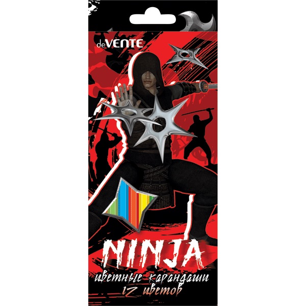 Набор цв. карандашей 12цв. deVente Ninja