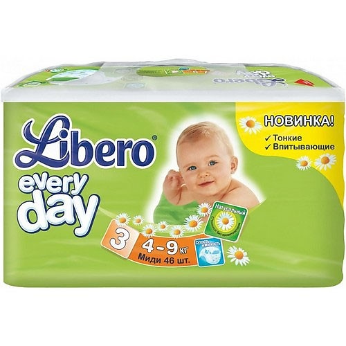 Подгузн. Либеро Every Day -3- 46шт. миди 3-6кг.
