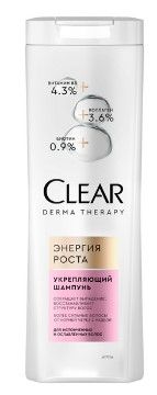 Шампунь CLEAR 380мл жен. Энергия роста (12)