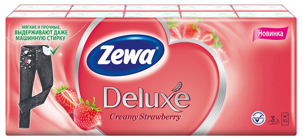Платочки Zewa Deluxe Strawberry 10шт.