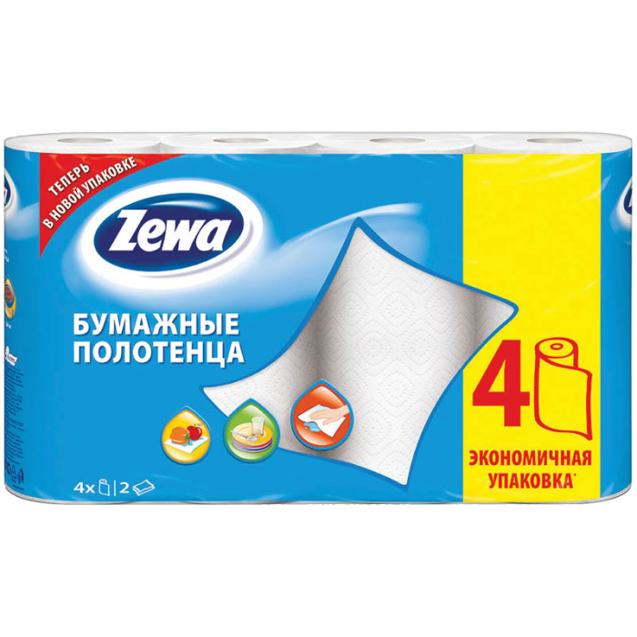 Полотенце бумажное Zewa 2-сл. Декор 4рул.