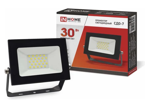 Прожектор св/д ASD СДО-7 30W(2700lm) 6500K 6K черный IP65 4621 (60)