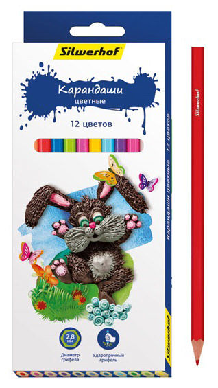 Набор цв. карандашей 12цв. Silwerhof Пластилиновая коллекция 6-тигранные