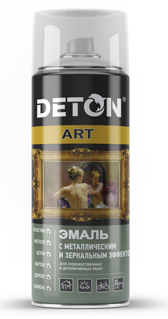 Эмаль аэрозольная Deton металлик МЕДЬ-ХРОМ 520мл.