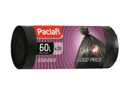 Мешок для мусора 60л./20шт. Paclan Standart (42)***