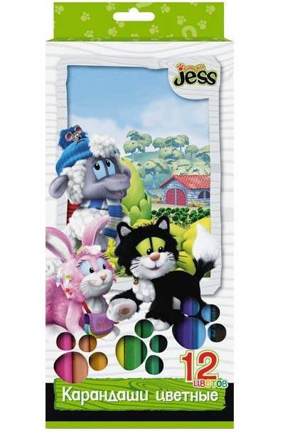 Набор цв. карандашей 12цв. Guess with Jess трехгр.корп. заточ.
