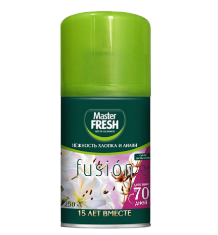 Освежитель воздуха Master FRESH 250мл. Сменный блок Нежность хлопка и лилии (12)