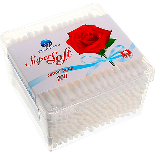 Ватные палочки Super Soft 200шт. Русалочка коробка 070130