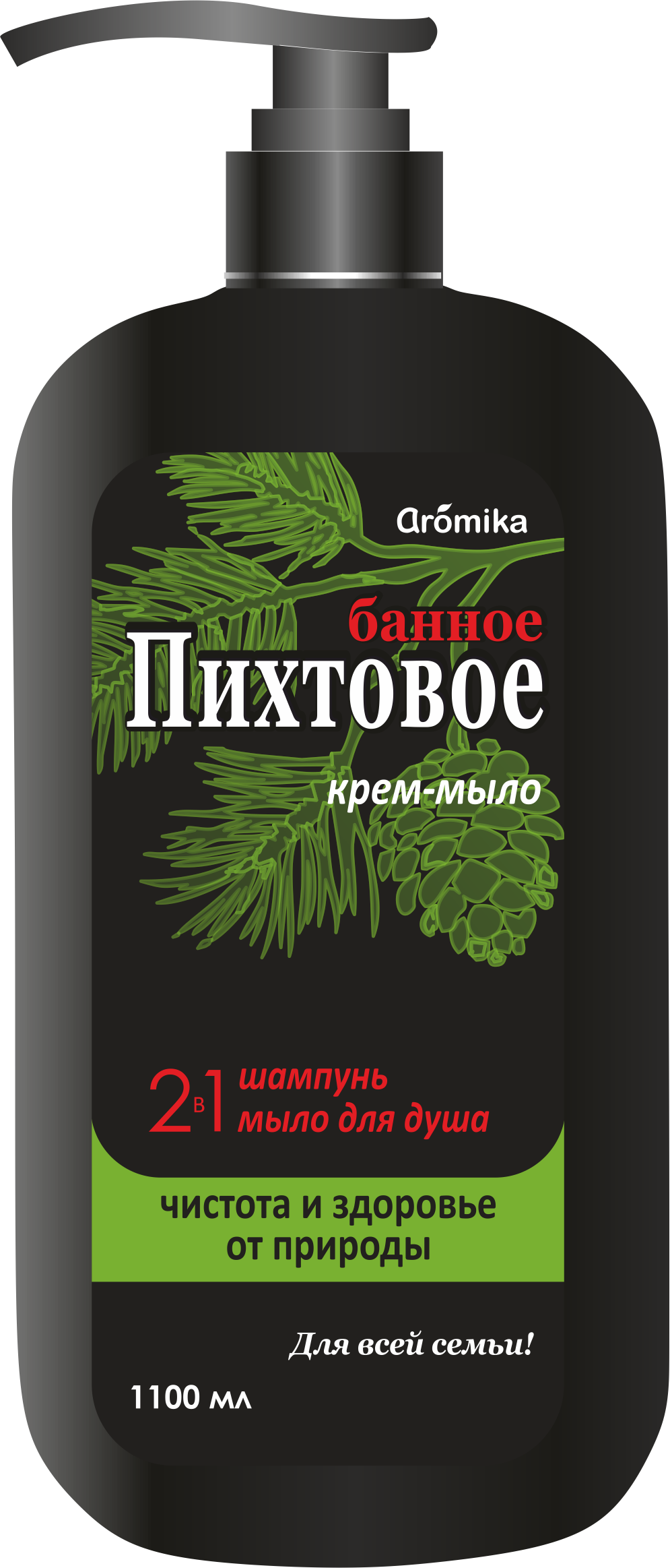 Мыло жидк. Аромика 1,1л. Банное 2в1 Пихта (12)