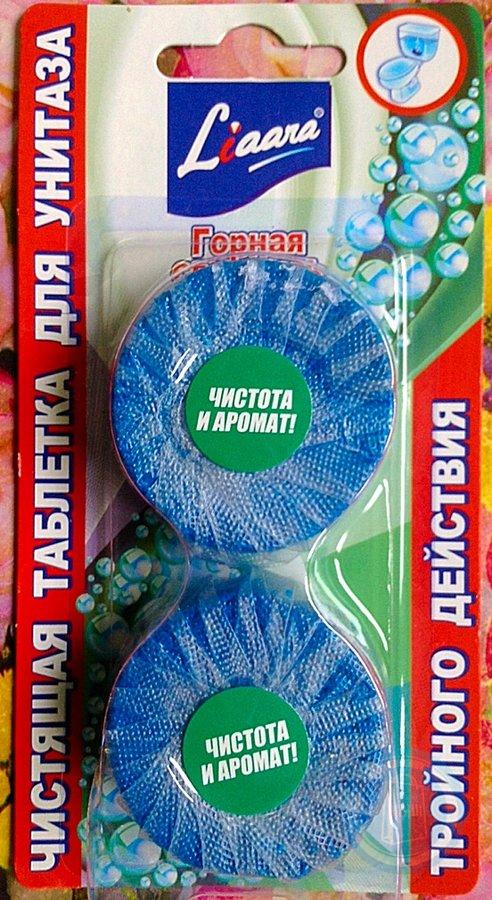 Освежитель для унитаза Chirton 50г.*2 Таблетка чистящая Лиаара Горная Свежесть (12)