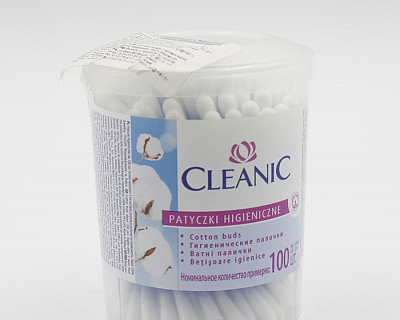Ватные палочки CLEANIC 100шт. БАНКА