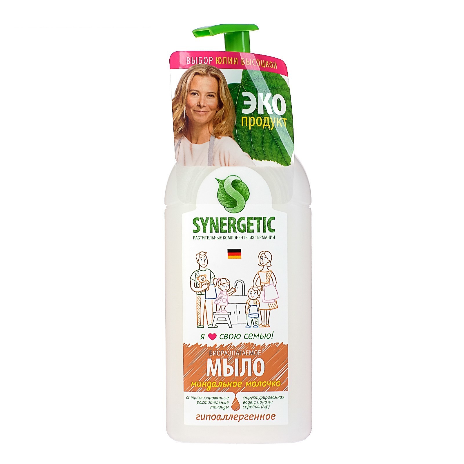 Мыло жидк. Synergetic 500мл. Миндальное молочко Гипоаллергенное (6)