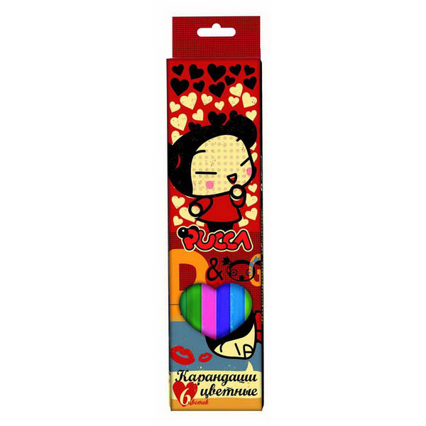 Набор цв. карандашей 6цв. Fancy Action! Pucca
