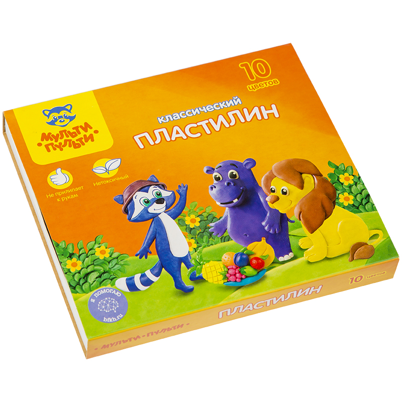 Пластилин 10цв. Мульти-Пульти 200гр. Приключения енота +стек