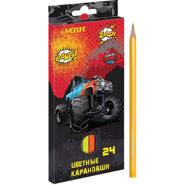 Набор цв. карандашей 24цв. deVENTE. Monster track
