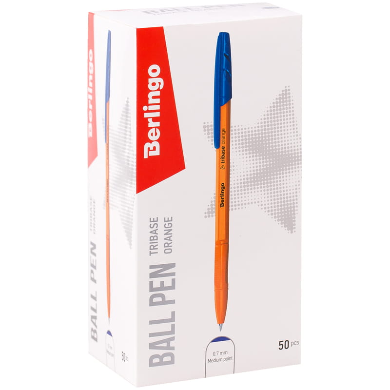 Ручка шар. СИНЯЯ Berlingo Tribase Orange (уп.50)