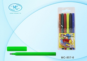 Фломастеры 6цв. Basir "Паравозик с мишкой"вент. колп. блистер