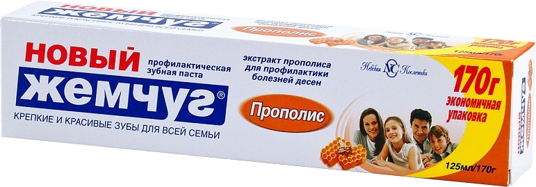 Зубн.паста Новый жемчуг 125мл. Прополис