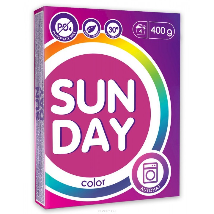 Стир.порошок Sunday авт. 400гр. д/цветного