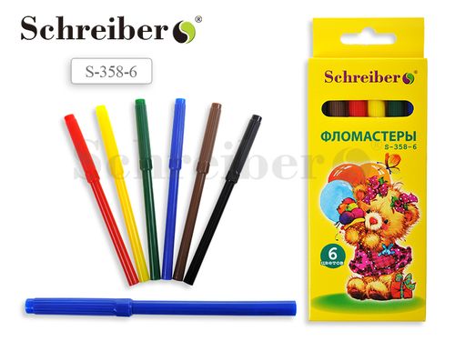 Фломастеры 6цв. Schreiber Мишка