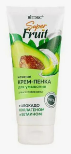 Пенка SuperFRUIT 200мл. крем д/умывания с авокадо, коллагеном и бетаином