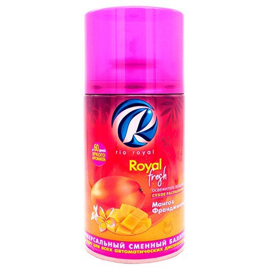 Освежитель воздуха Rio Royal 250мл. Сменный блок Манго и франджипани (12)