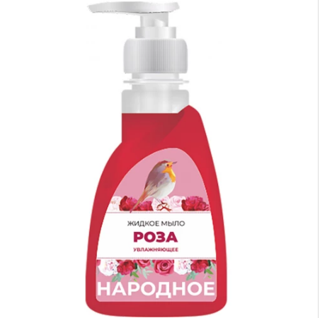 Мыло жидк. Флора 250мл. Народное Роза дозатор (30)