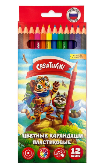 Набор цв. карандашей 12цв. Creativiki шестигран. (12)