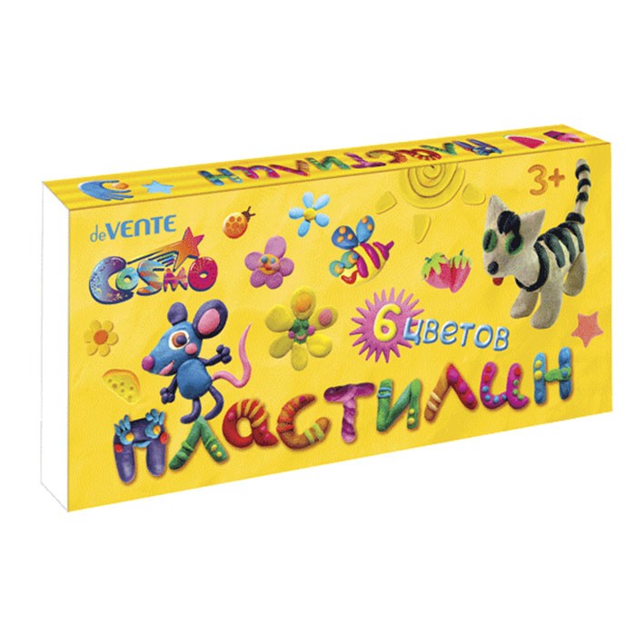 Пластилин 6цв. deVente 120гр. со стек.