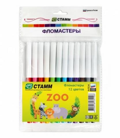 Фломастеры 12цв. Стамм ZOO