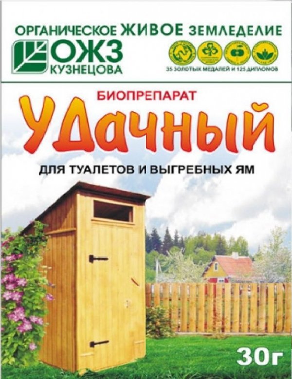 Ср-во Биопрепарат Удачный 30гр. Для уличных туалетов и выгребных ям