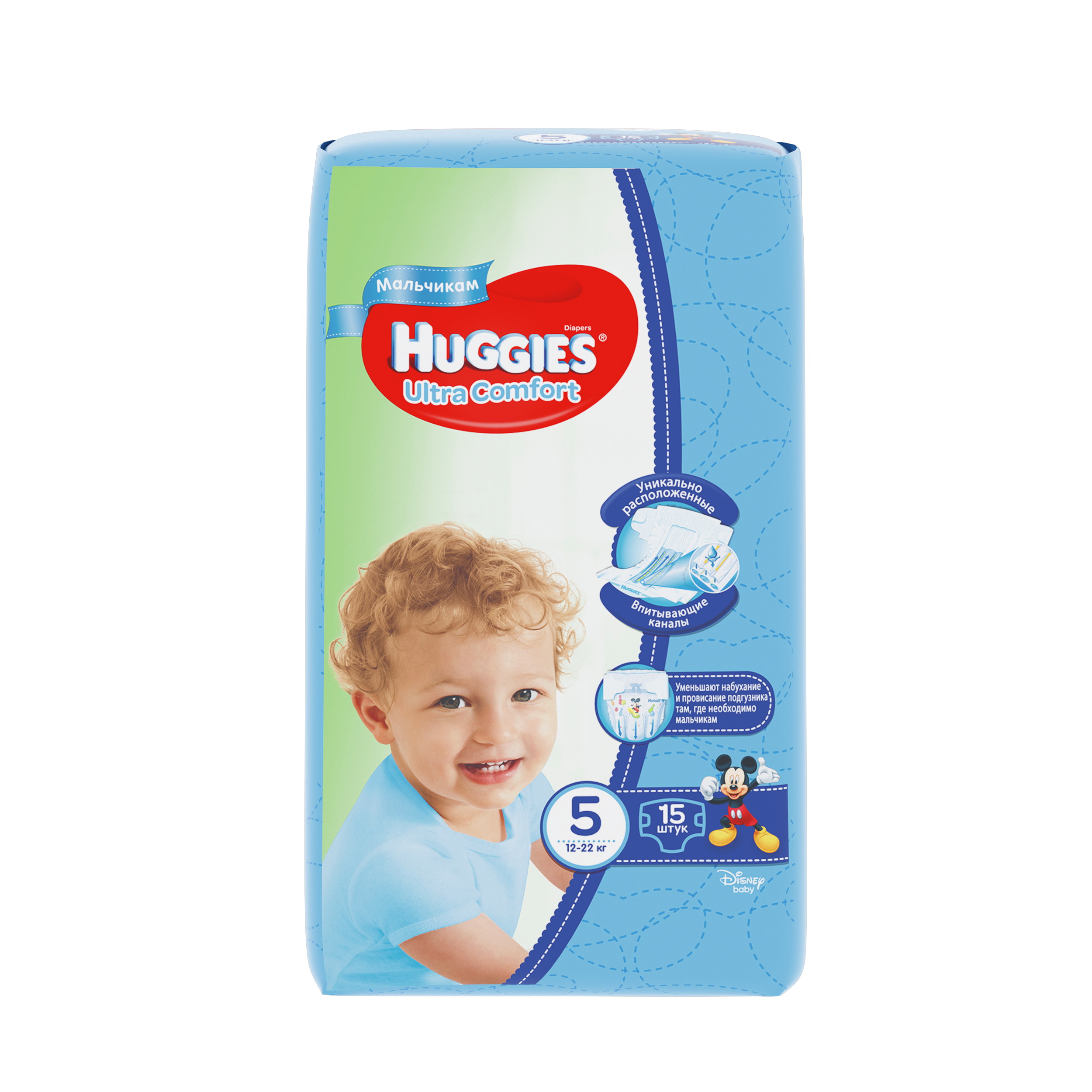 Подгузн.Huggies Ultra Comfort --5-- 22шт. 12-22кг. Для мальчиков