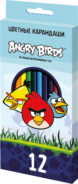 Набор цв. карандашей 12цв. Хатбер Angry Birds-2