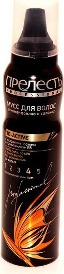 Мусс д/волос Прелесть Prof 160/200мл. ЭСФ 3D-Activ